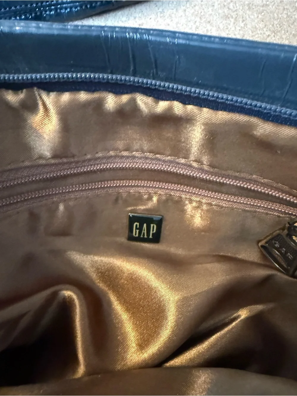 GAP Black Pleated Leather Cosmetic Pouch (Set of 2)